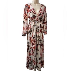 Floral Maxi Dress - Red and Black